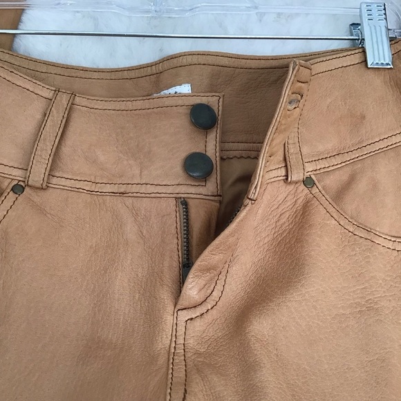 Cache Women’s Lamb Leather Boot-Cut Pants Casual Western Cowgirl Camel Size 2 - Picture 5 of 8